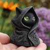 Cat Decor Figurines 3D Printed Cat Sculpture Decoration Gothic Mystical Cat Statue Hooded Cloak Cat Ornaments Home Decor