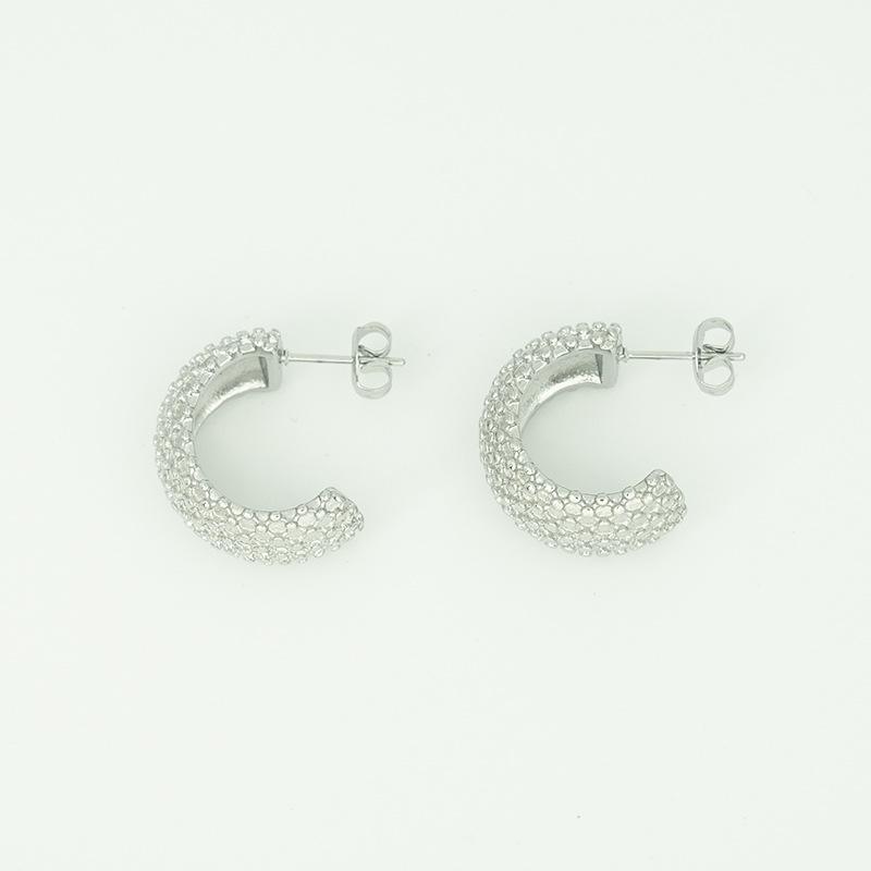 Stainless Steel Earrings European and American Jewelry 18K Gold Stud Earrings Real Gold Electroplated Versatile Ear Jewelry