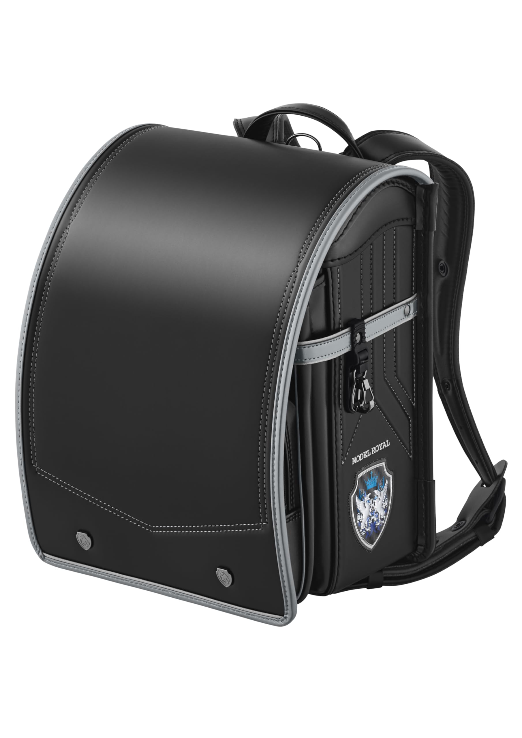 

Angel Wings Model Royal Dragoon School Bag for Boys 2025 Model Black x Silver A4 Flat File [Seiban]