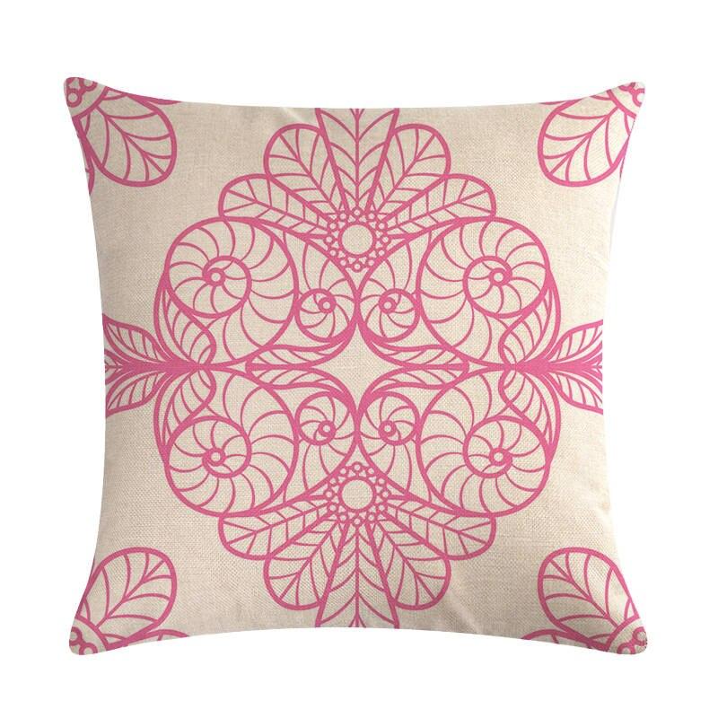 rose colored throw pillows