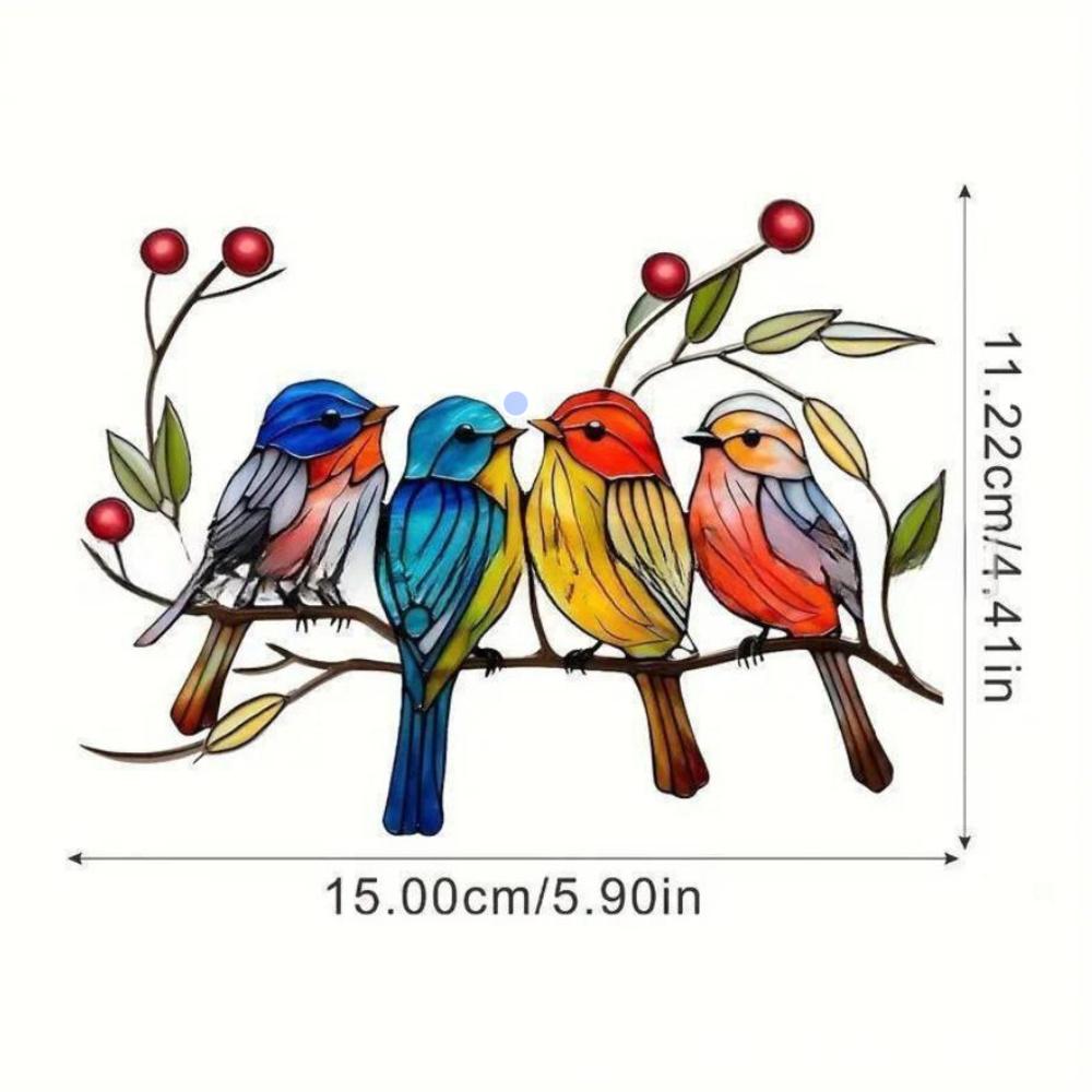 Acrylic Colorful Hummingbird Sun Catcher Rainbow Bird Wind Chimes Crafts Hanging Decor For All Seasons Home Garden Ornament