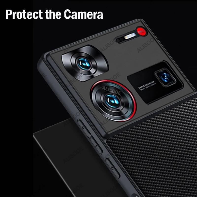 Custodia Antiurto per Nubia Z60 Ultra Cover in PU con Texture Fibra di Carbonio Protezione Cover per Telefono per Nubia Z60 Ultra 5G Capa