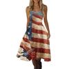 Women's Casual Fashion Independence Day Print V-Neck Retro Sleeveless Dress