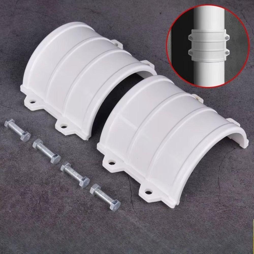 Neue PVC-Wasserrohr-Reparaturklemme 50mm/75mm/110mm/160mm Weiß Schnellkupplungs-Reparaturklemme Typ PVC-Leckdichter