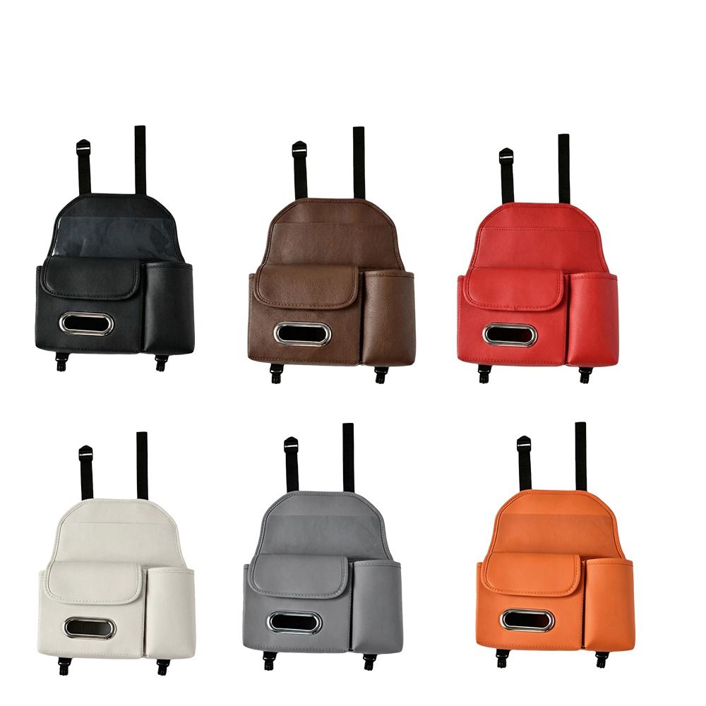 PU Leather Car Tissue Box Waterproof Car Backrest Seat Storage Bag  Car Backseat
