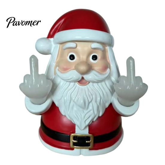 Humorvolle Weihnachtsfeier Dekoration Mittelfinger Licht, Frecher Weihnachtsmann Rentier Gebende Lampe mit LED Skurrile Geschenke für Kollegen Warmes Leuchten,