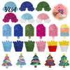 Stress Relief Tools Silicone Sensory Activity Board, Christmas Tree Rainbow Ice Stick French Fries Portable Fidget Toys Board with Strings, Silent Toy