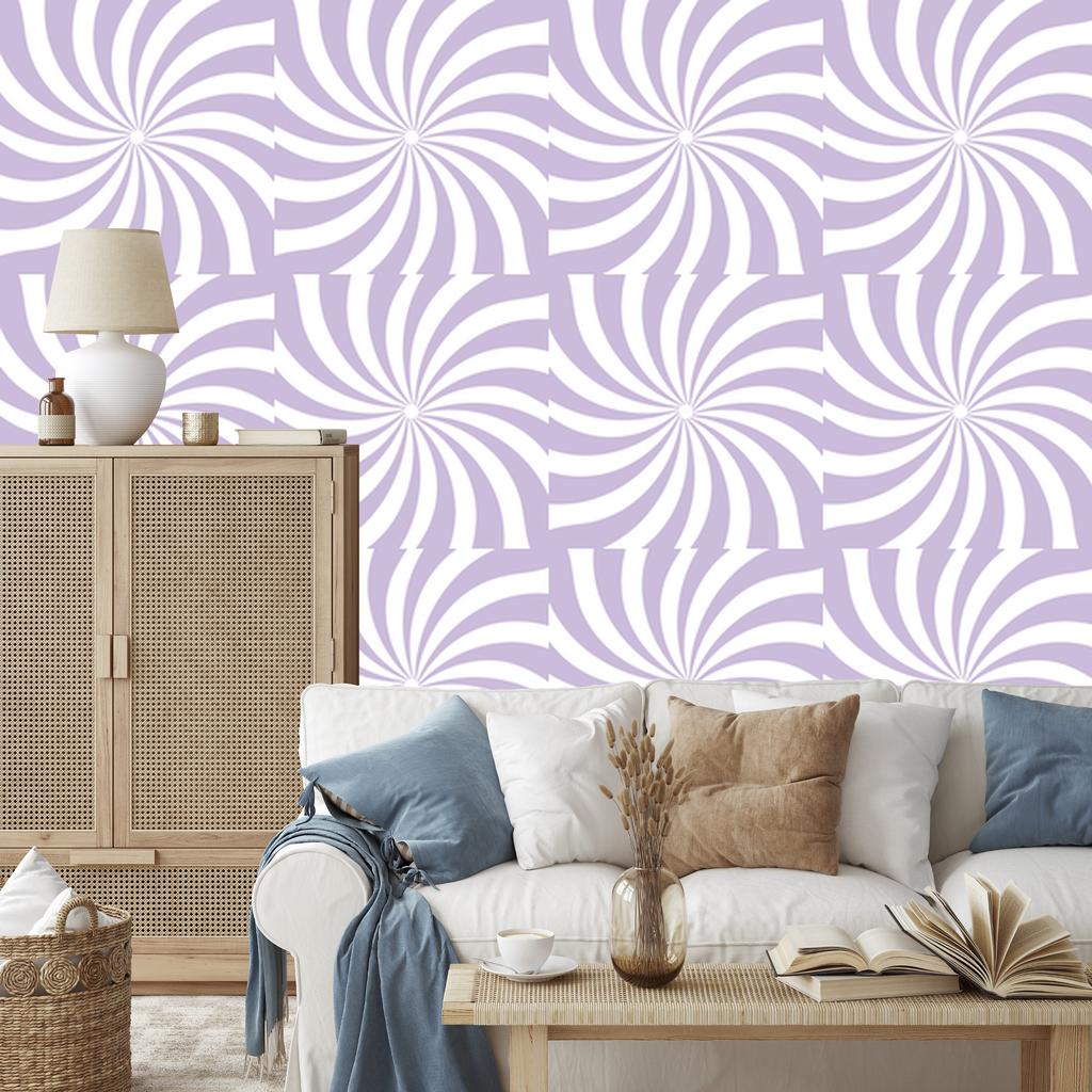 Hippie Wallpaper Background White and Lavender for Living Room and Bedroom 50x1000