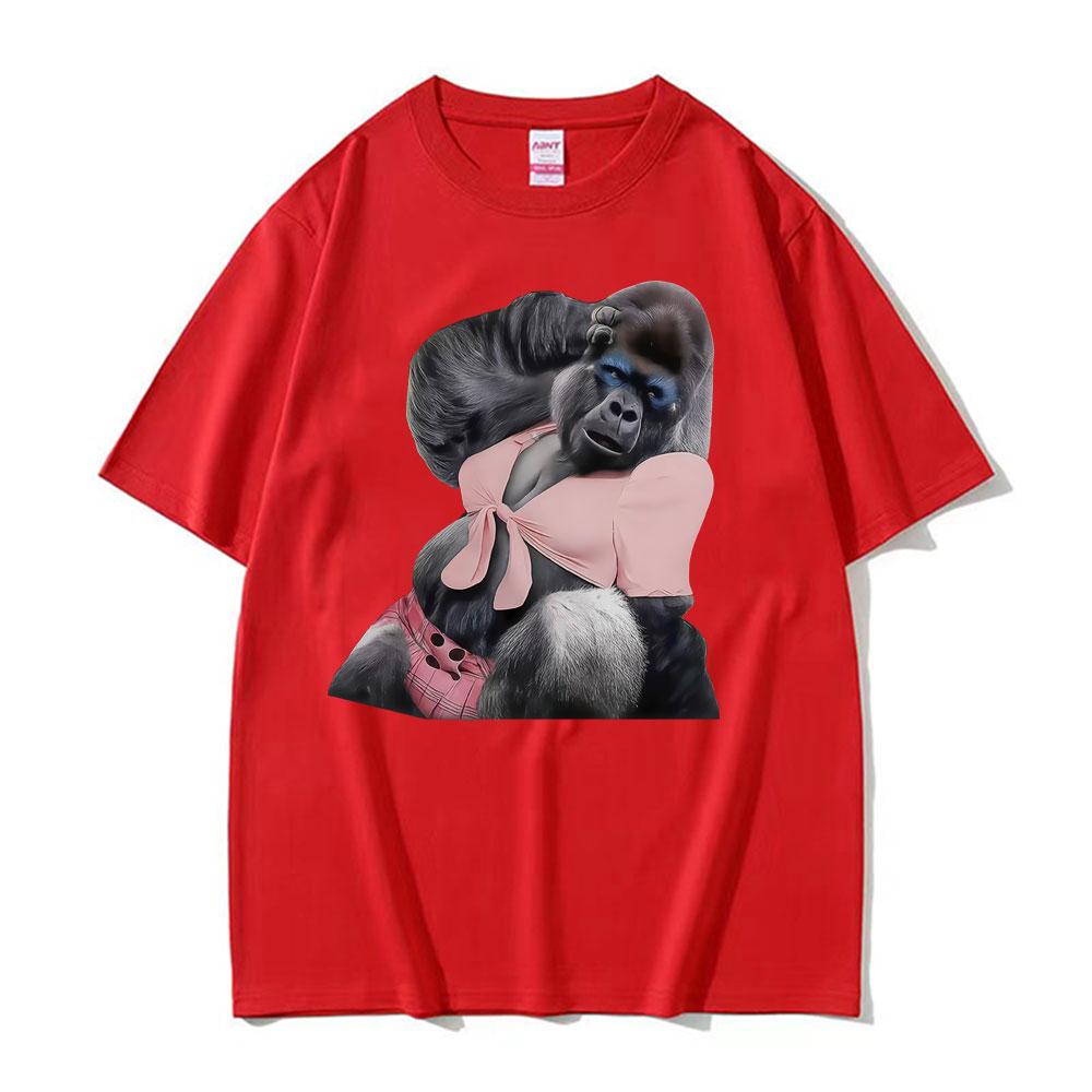 For Her Humor Funny Gorilla Meme Graphic T-shirt Men's Women Fashion Trending T Shirts Short Sleeves Oversized Hot Sale T-shirts