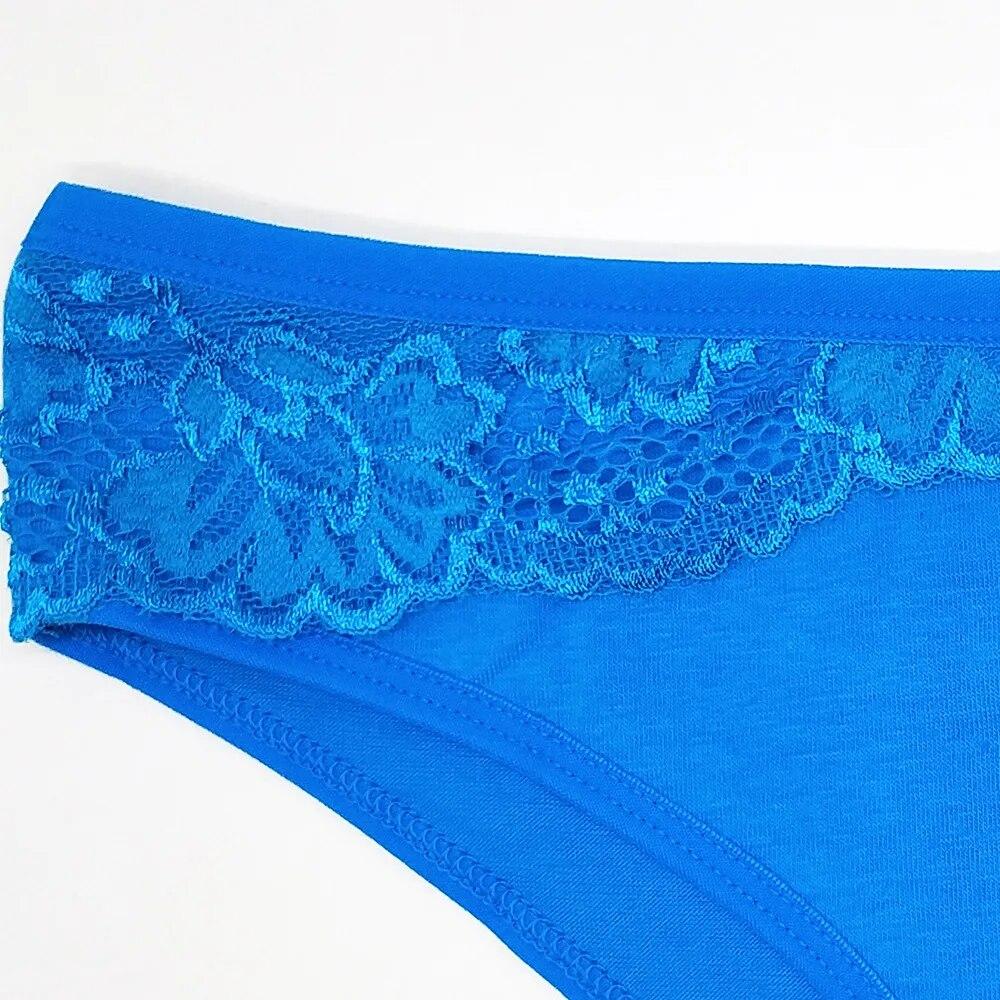 Cotton Women Briefs Sexy Lace Patchwork Panties Female Underwear Lingerie 6 Pcs/set