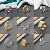 PANJBJ925 Sterling Silver Open Ring For Women INS Niche Irregular Wave Sand Surface Wide Noodle Original Party Birthday Gift