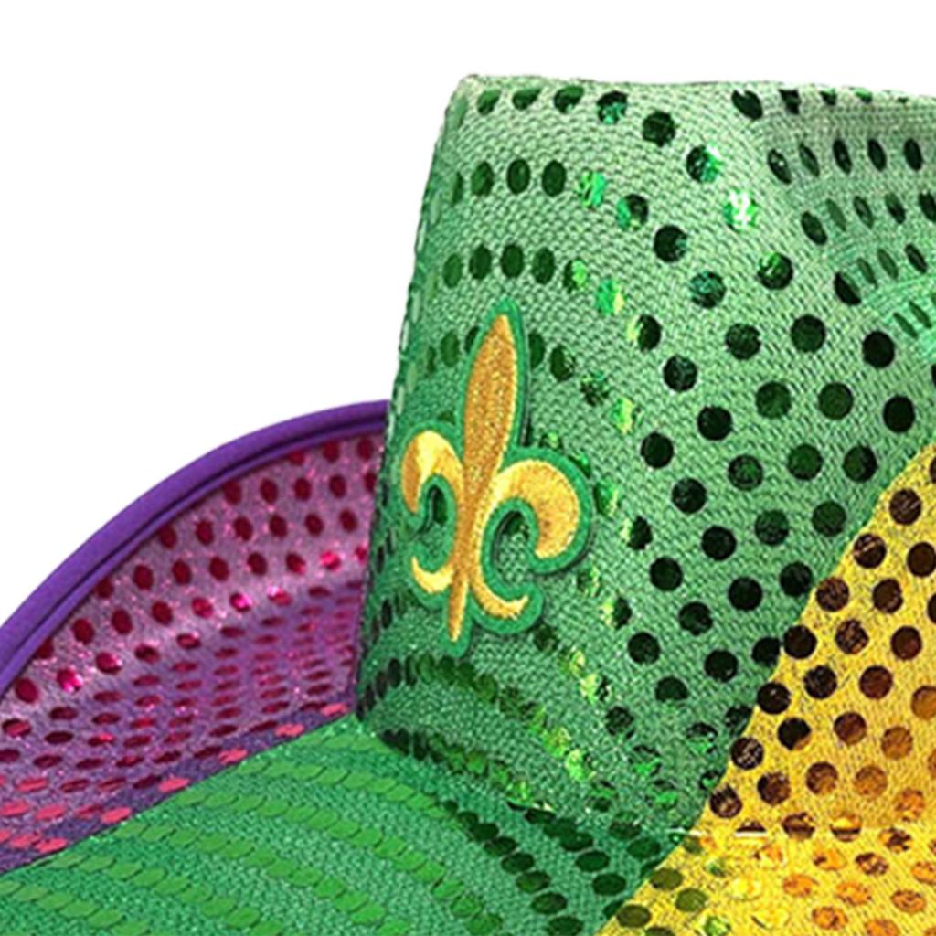 Sequin Cowboy Hat for Women Men Decoration Photo Props Novelty Funny Mardi Gras Hat for Rave Nightclub Cosplay Celebration Party