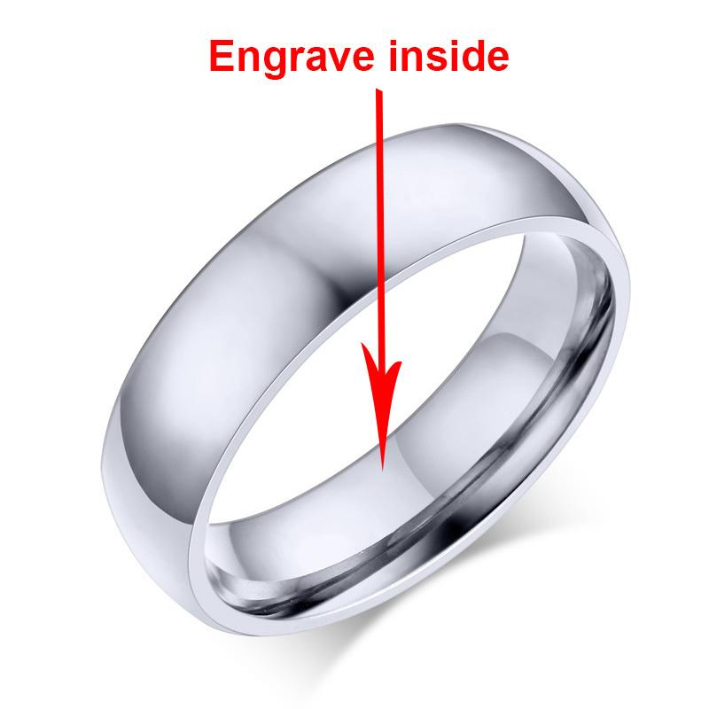 

Vnox Personalize Stainless Steel Beveled Edge Brushed Center Ring for Men Women Black Wedding Band Custom Name Letter Date Ring 13