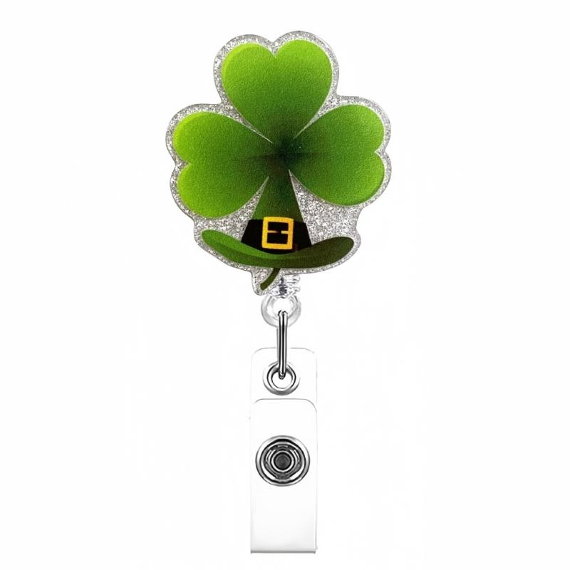 

Patrick s Day Badge Card Holder with Swivel Clip Retractable Badge Reels for Nurse Doctor Office Workers Student