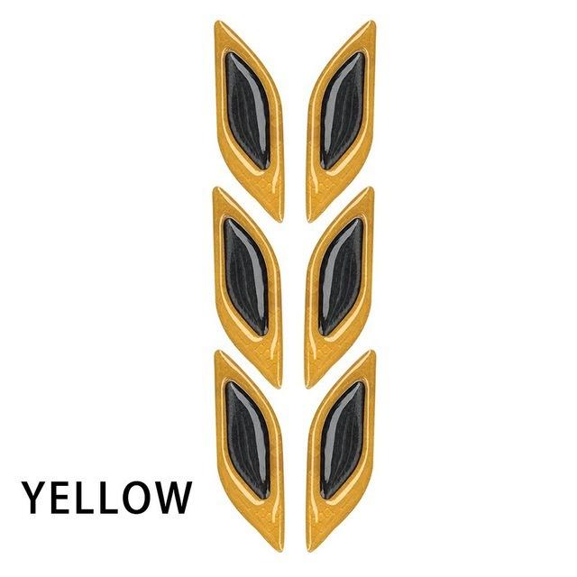 6pcs 3D Car Styling Reflective Carbon Fiber Bumper Strips Safety Warning Tape Secure Reflector Stickers Car Exterior
