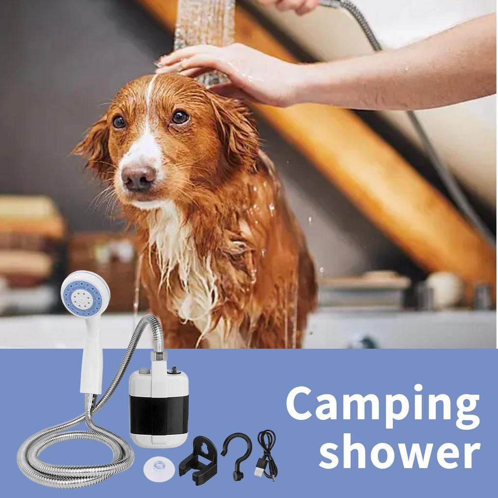 1pcs Camping Shower Pump RV Outdoor Shower Kit Camp Shower Handheld Water Pump With Hose For Camping Hiking Beach Travel