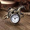 Retro Bronze Pony Keychain Watch for Boys and Girls School Bag Keychain Watch Creative Gift Quartz Watch