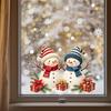 Christmas Window Sticker Removable Waterproof PVC Xmas Snowman Static Glass Cling Holiday Party Decoration Decal
