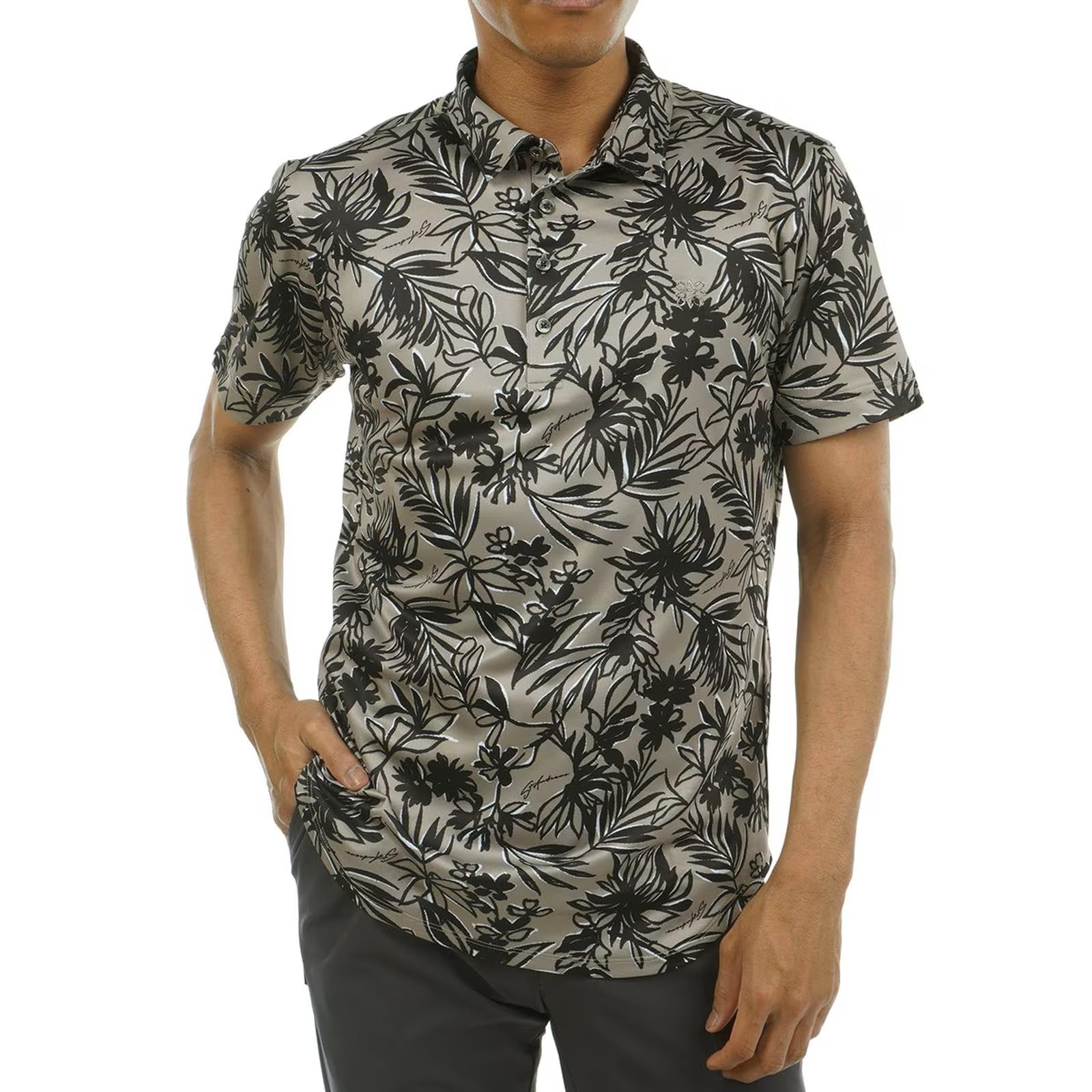 

Andrews Short Sleeve Polo Shirt Botanical Golf LL St. Men s (COOLMAX Moisture-Wicking, Quick-Drying, Pattern) / / 042-4160557 040_Beige,