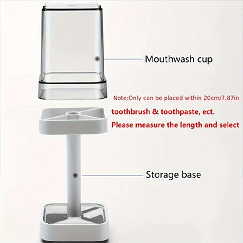 2-in-1 Toothbrush Holder with Detachable Mouthwash Cup, Anti-Skid Base, Family Bathroom Organizer (21.5×8.4×8.4cm)