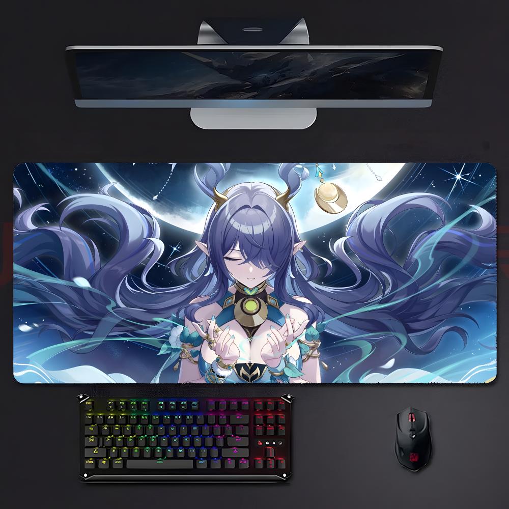 Game Graceful Genshin Impact Lauma Mouse Pad Large Gaming Mousepad With Stitched Edges Thickened Desk Mat Pc