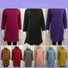 Womens Winter Long Pullover Sweatshirts Featuring Cozy High Neck Design And Split Hem