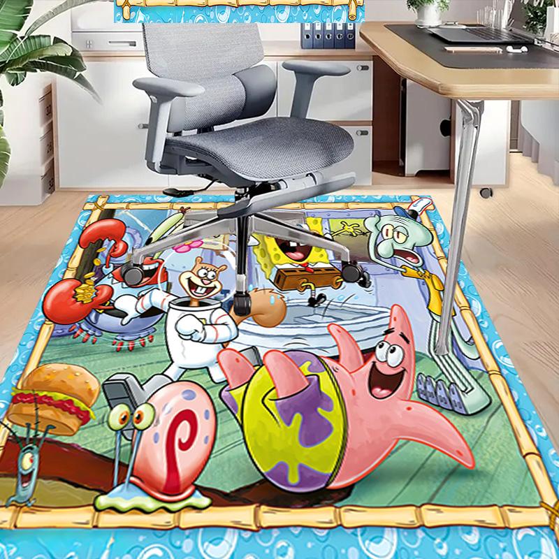 Spongebob'S Crazy Friends Carpet For Playroom Bedroom Living Room Sofa Home Decorkids Game Area Rug Nonslip Floor Mat