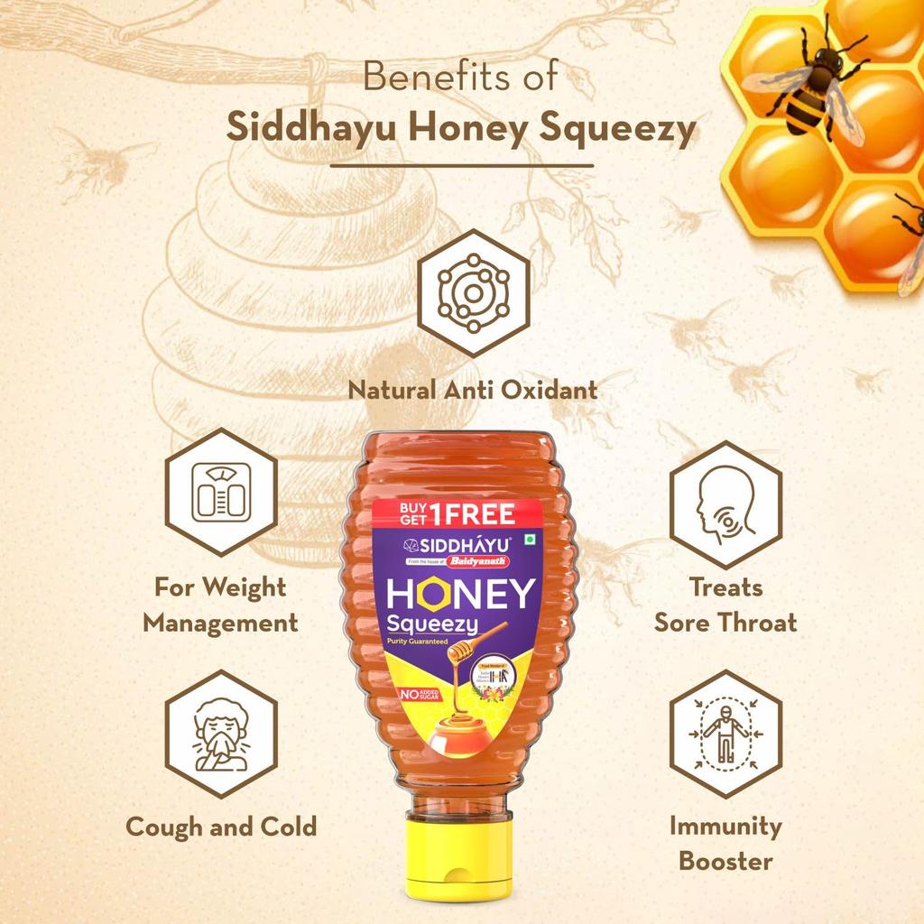 Baidyanath Asli Ayurved Honey Squeezy 400 Gm X 2 Pack Natural Immunity Boost No Sugar Added