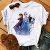 Womens Frozen Elsa  Anna Princess Cartoon Pattern Summer TShirt Harajuku Street Style Casual Short Sleeve Fashion Top