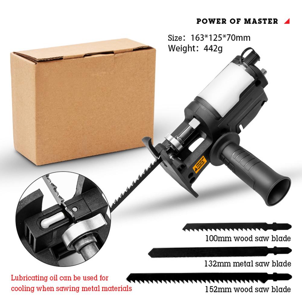 Screwdriver Conversion Head, Electric Drill to Electric Saw, Household Reciprocating Saw, Multifunctional, Wood Tools for Garden