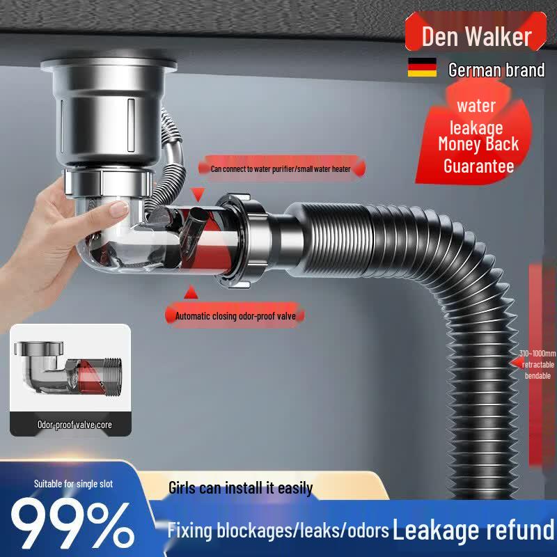 Kitchen Single Sink Drain Pipe Set