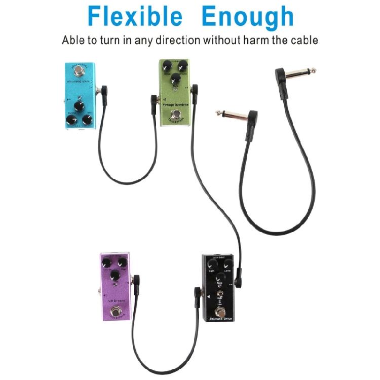 6PCS Space Saving Guitar Effects Cable Flexible Ribbon Design 15cm Length Suitable for Microphones and Sound Interfaces