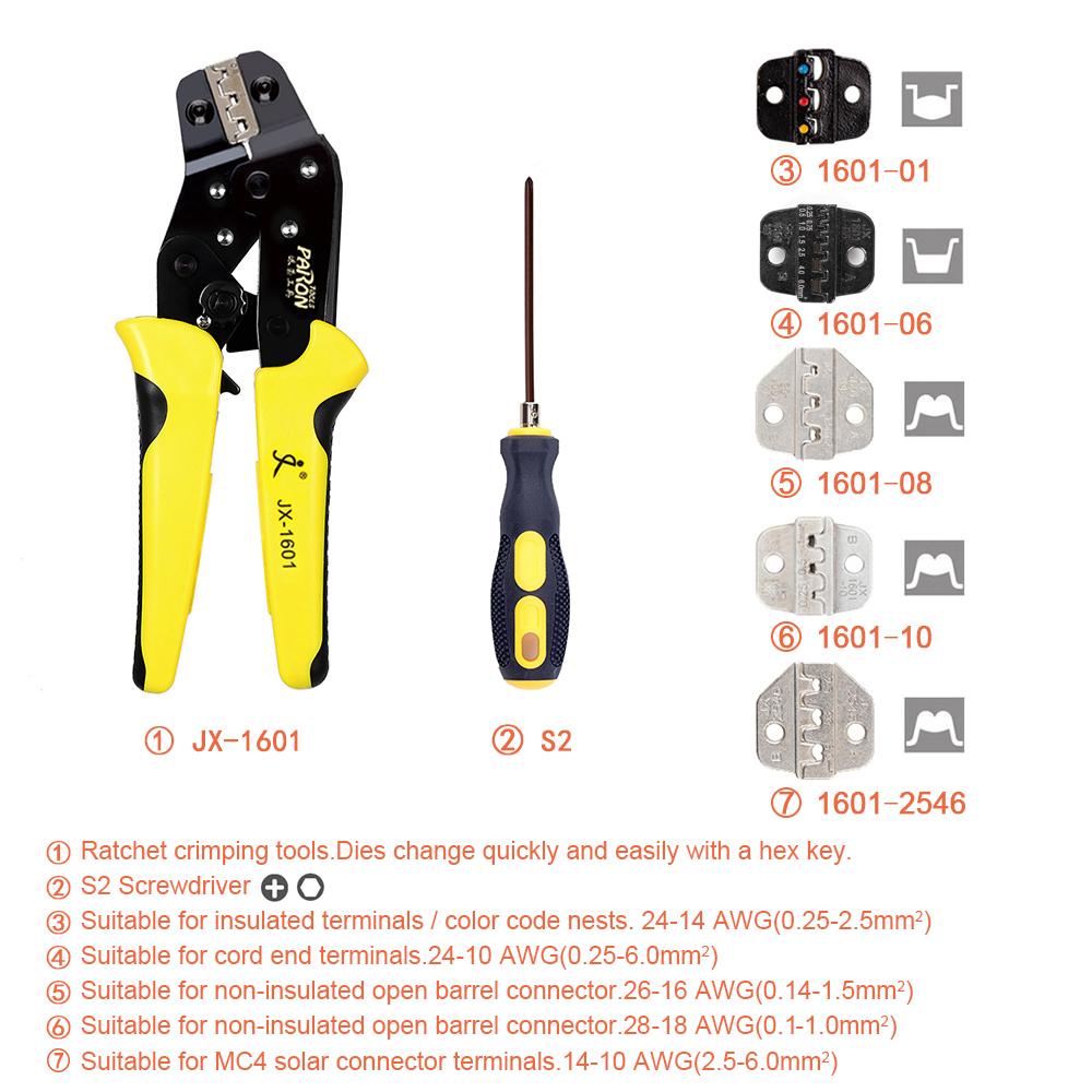 PARON Professionell Wire Crimpers Engineering Ratcheting Terminal Crimptång Bootlace Ferrule
