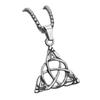 Men Trendy Punk Sweater Chain European American Retro Irish Concentric Knot Triangle Tag Stainless Steel Unisex Long Necklace