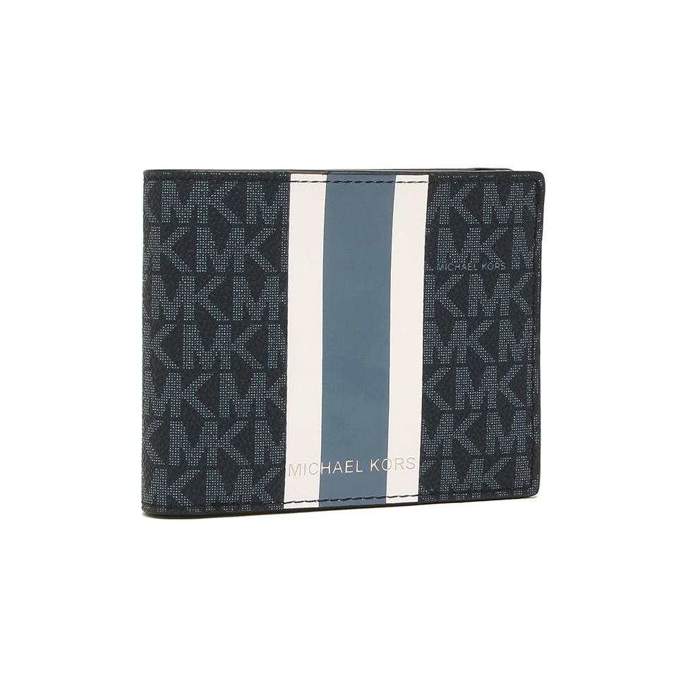 MICHAEL KORS Coated Canvas Wallet Mens Blue 36H1LGFF1B-ADMIRAL