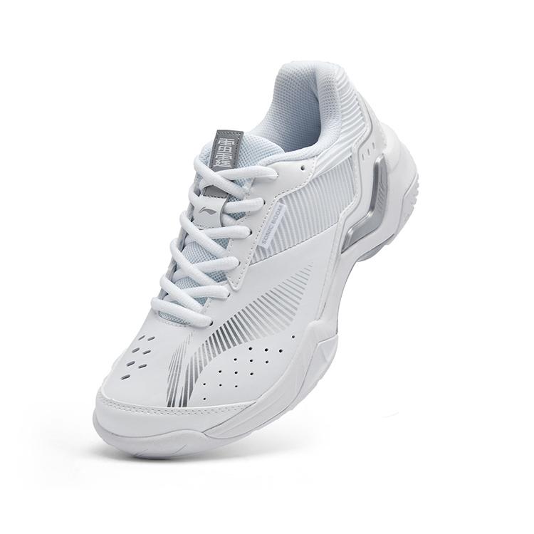 Li-Ning Fashionable Comfortable Versatile Shock Absorbing Non-Slip Breathable Low-Top Badminton Shoes Unisex Shoes Silver AYTV005-4