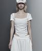 ETRE AU SOMMET Bust Line Pintuck Detail Top (White)