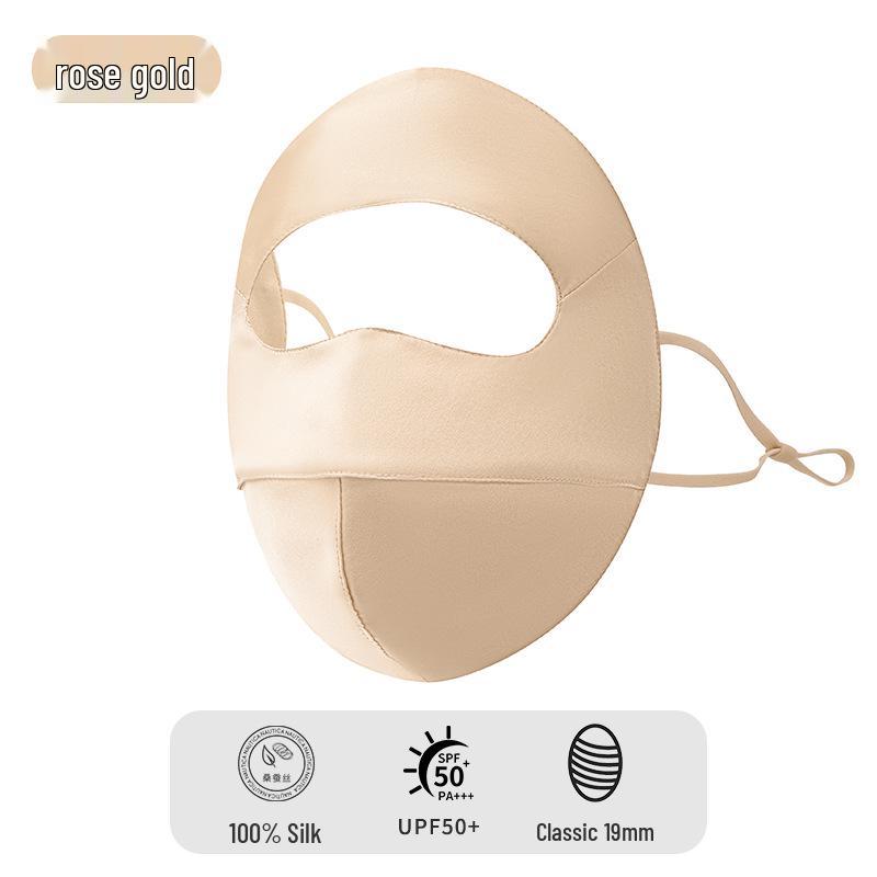 100% Mulberry Silk Facekini: Anti-UV, Sensitive Skin Protection, Summer Full Face Sunscreen Mask for Women