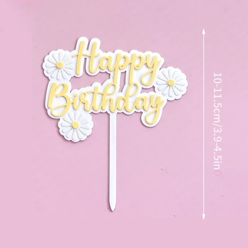 1 Stück Happy Birthday Cake Topper Acryl Kreativer Cupcake Topper für Kinder Babyparty Geburtstagsfeier Kuchen Dessert Dekoration