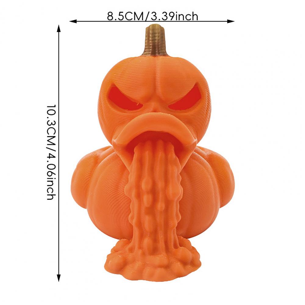 Pumpkin Duck Decor Halloween Duck Figurine Spooky 3d Printed Pumpkin Duck Figurine Unique Halloween Party Decoration