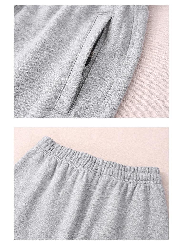 Women's Grey Cotton Fleece Sweatpants, 2025 Spring/Autumn Casual Style