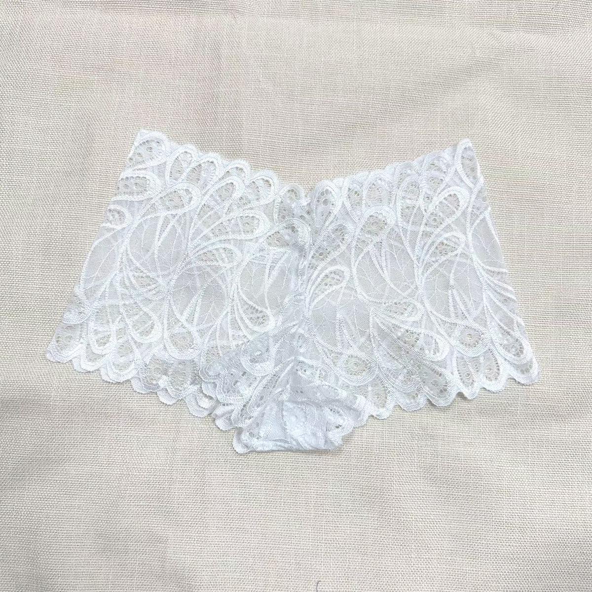 Women s Lace Boxer Briefs - European & American Style Panty Set S белый