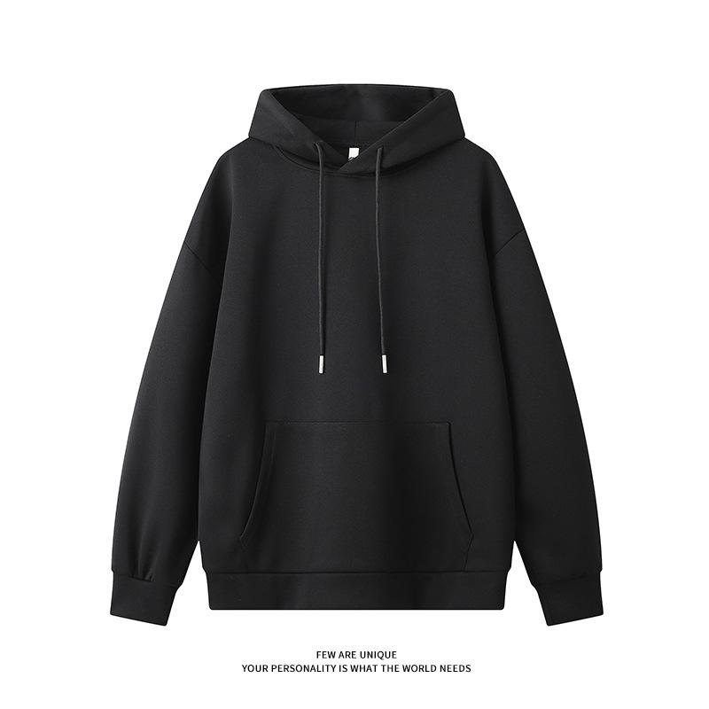 

Heavy 330g Hooded Sweatshirt for Men In Autumn New Imitation Chinese Cotton Solid Color Loose Off-shoulder Versatile Textured Top S