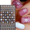 1 Pc 3D Snowflakes Leaf Geometry Lines Letter for Manicure Sliders Holographic Laser Gold White Christmas Nail Sticker