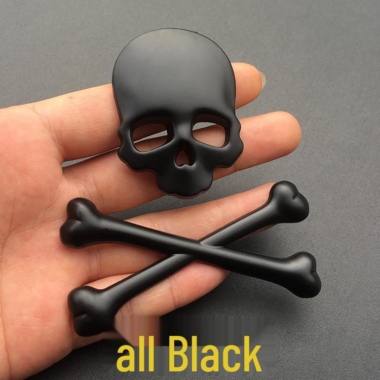 3D Metal Skull Car Emblem: Halloween Harley Hood, Tail, and Side Sticker