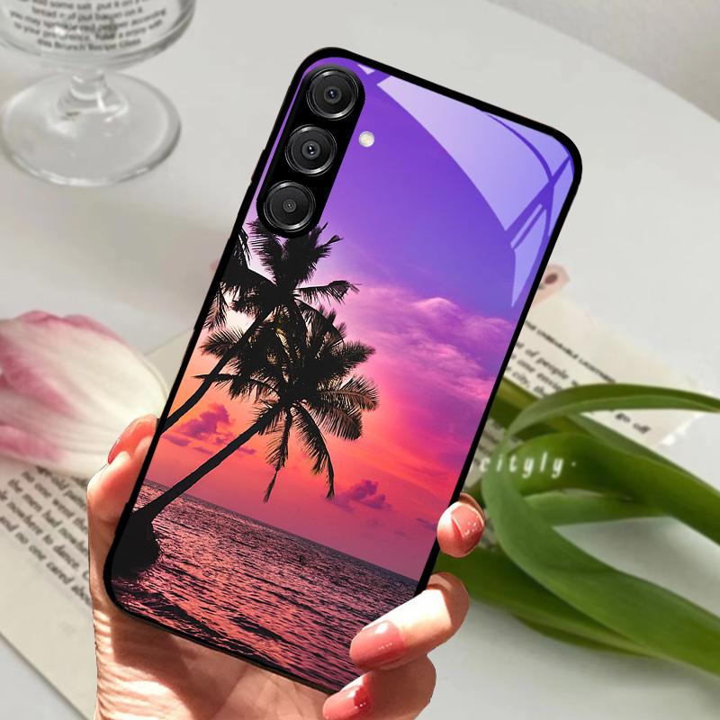 For Samsung A26 5G Case Hard PC Tempered Glass Phone Cover For Samsung Galaxy A36 A56 5G Fashion Animal Glass Protector Cases