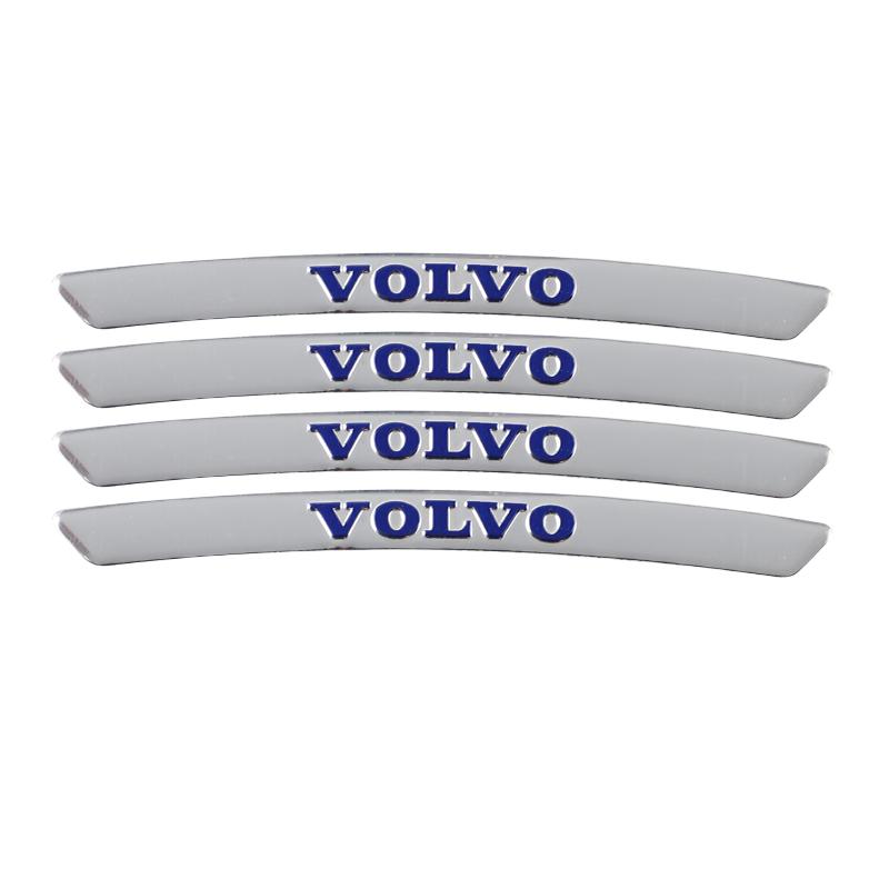 4Pcs Aluminum Car Badges Wheel Rims Racing Hub Stickers For Volvo ES90 EC40 EX40 EM90 XC90 V90 V60 XC60 V40 S80 S60 S90 C40 XC40