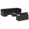 10 piece Garden Sofa Set with Cushions Black Poly Rattan