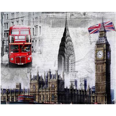 Pintura de Diamantes 5D DIY Completa Vista de la Ciudad Mosaico Bordado de Diamantes Punto de Cruz Decoración del Hogar Hecho a Mano