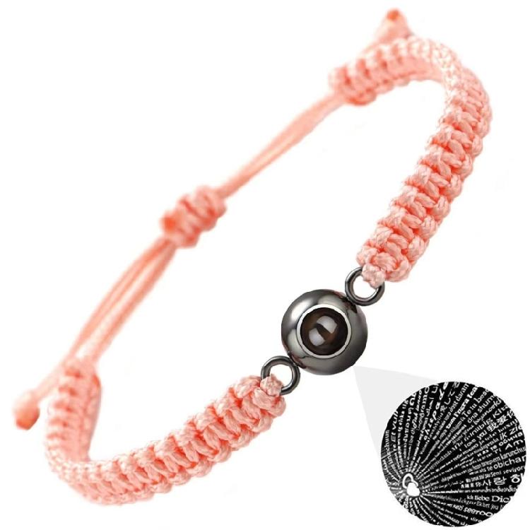 Multipurpose Mattes Stone Bracelet with I Loves You in 100 Languages Portable for Expressing Loves on Special Days